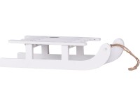 Felakasztható dekor fa 80mm szánkó, fehér